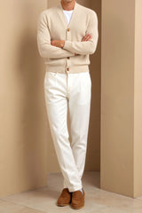 Cardigan elegante e luxuoso com decote em V