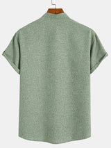 Lacy – Elegant short-sleeved shirt with stand-up collar