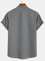 Lacy – Elegant short-sleeved shirt with stand-up collar