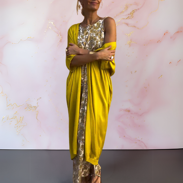 Melanie | Vestido elegante com cardigan