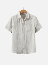 OWEN | LINEN SHIRT WITH SQUARE COLLAR AND POCKETS