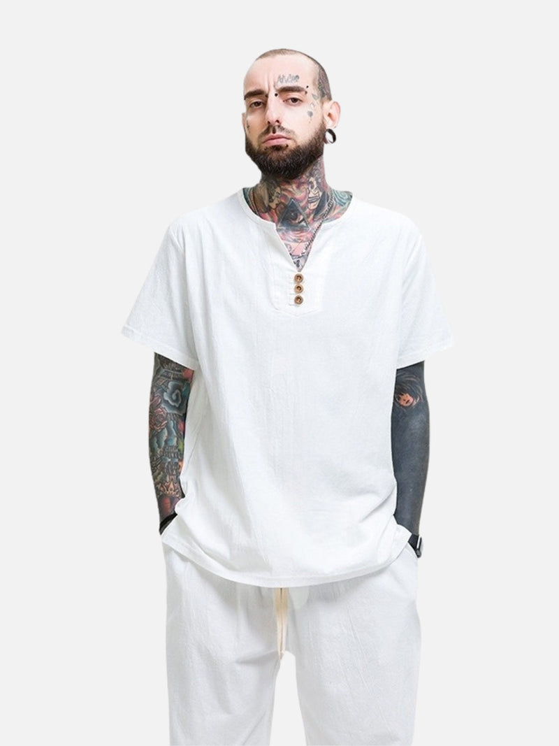 MERO | JAPANESE COTTON V-NECK T-SHIRT