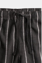 Pantalones de lino transpirables con cordón ajustable Old Money 