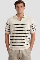 Camiseta polo de malha de manga curta casual Old Money com alta elasticidade