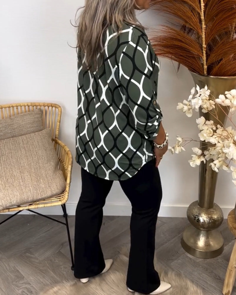 Janny | Blusa casual com mangas compridas e estampa elegante