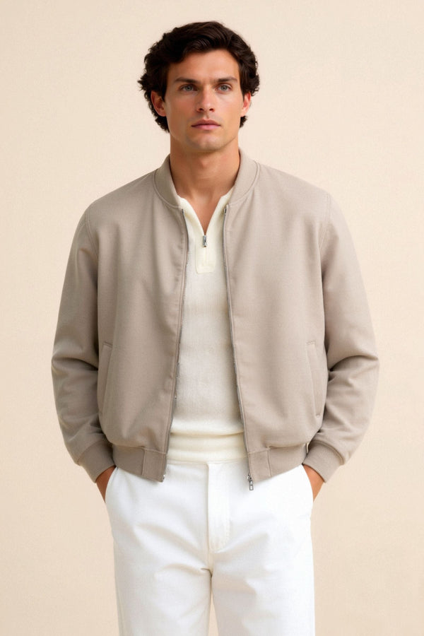 Jaqueta bomber slim fit de luxo silenciosa