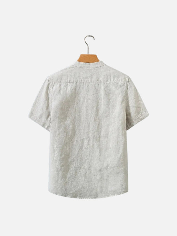 OWEN | LINEN SHIRT WITH SQUARE COLLAR AND POCKETS