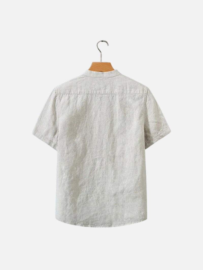 OWEN | LINEN SHIRT WITH SQUARE COLLAR AND POCKETS