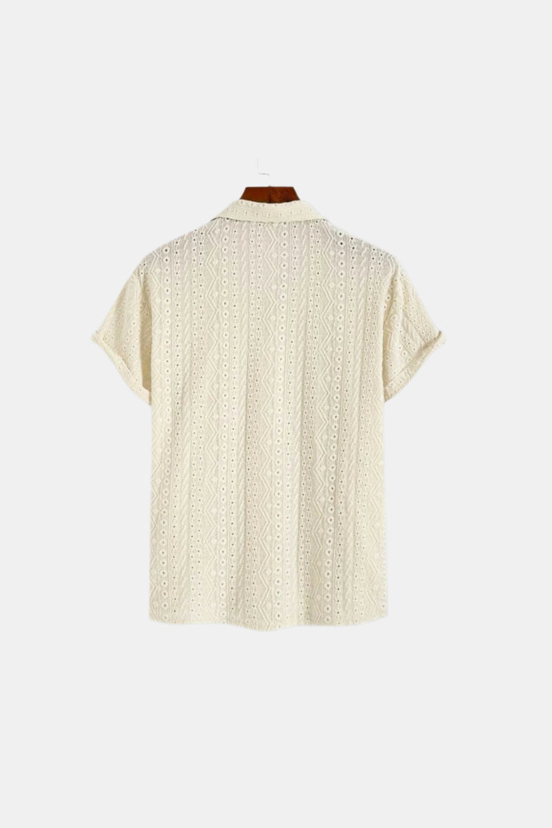 Camisa polo de verão elegante em malha clássica com padrão Old Money 