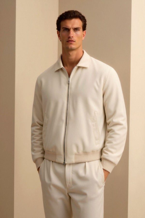 Jaquetas quentes casuais masculinas com gola polo