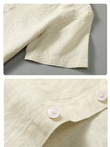 SAUL | LINEN STAND-UP COLLAR SHORT-SLEEVED SHIRT