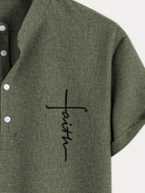 Lacy – Elegant short-sleeved shirt with stand-up collar