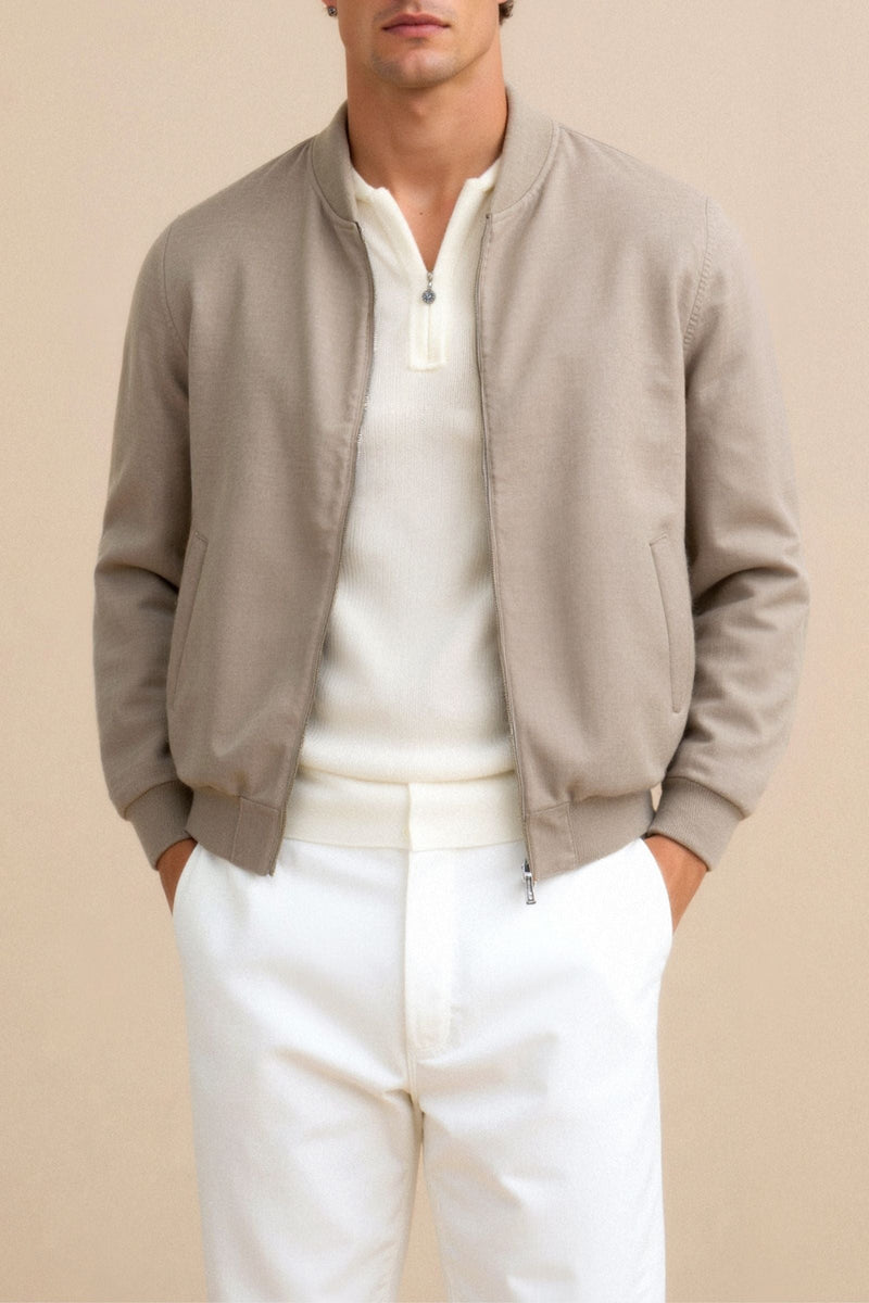Jaqueta bomber slim fit de luxo silenciosa