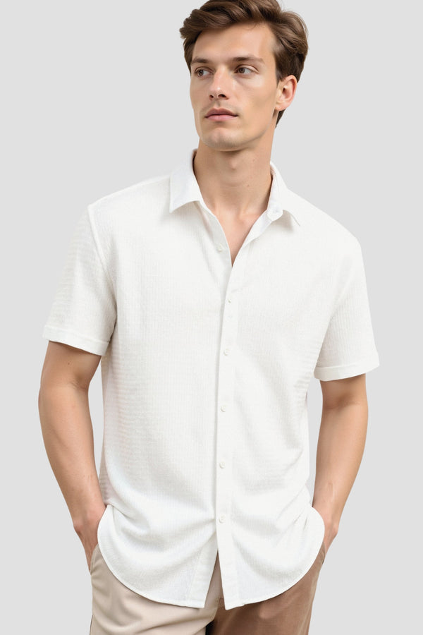 Camisa de manga corta con estampado de ondas Old Money Casual