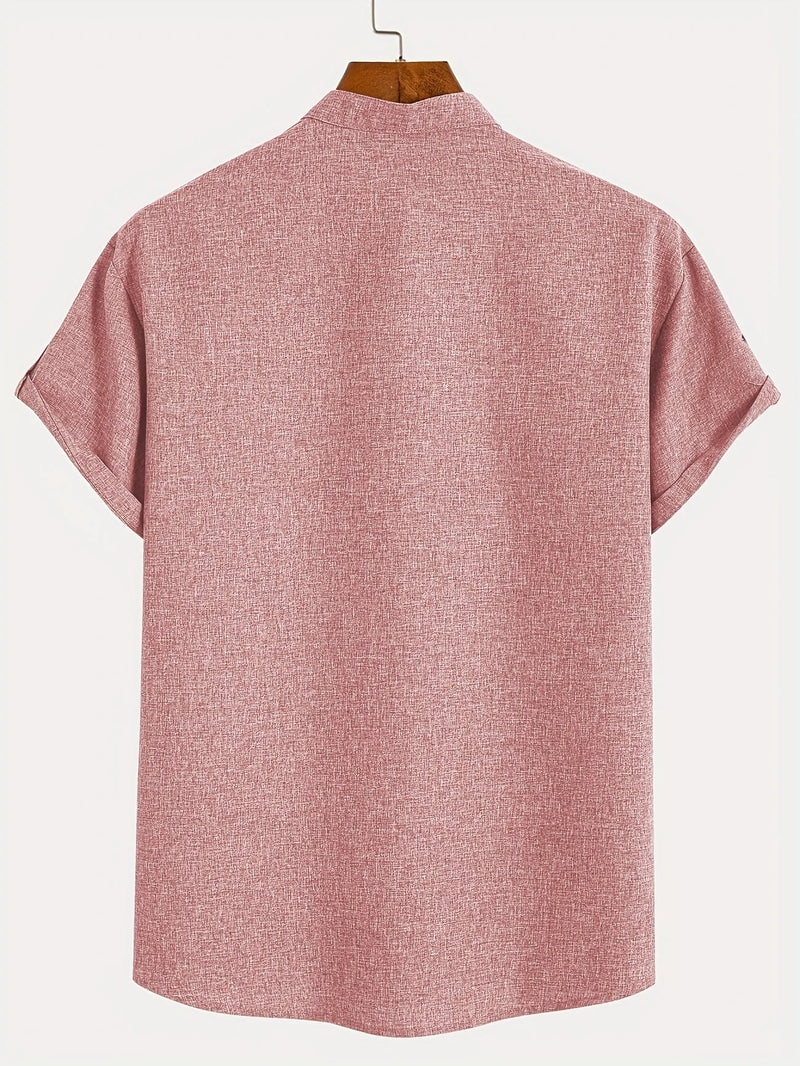 Lacy – Elegant short-sleeved shirt with stand-up collar