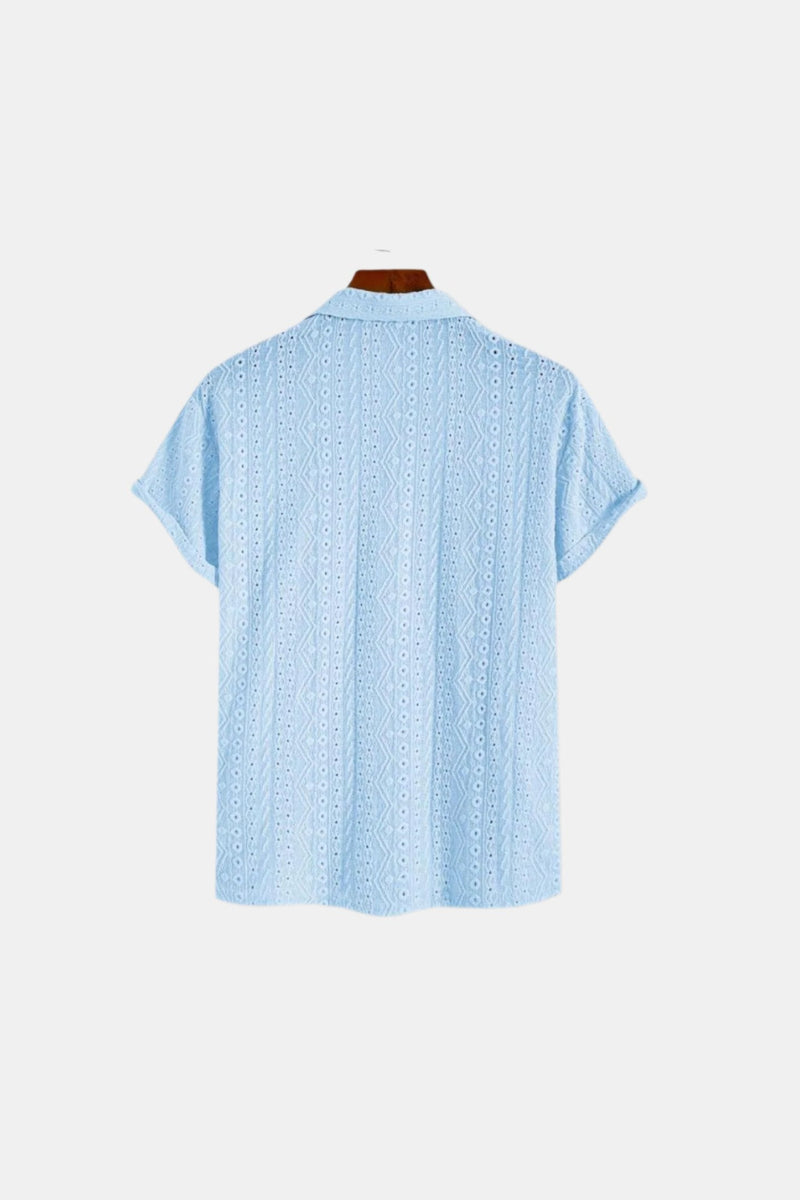 Camisa polo de verão elegante em malha clássica com padrão Old Money 