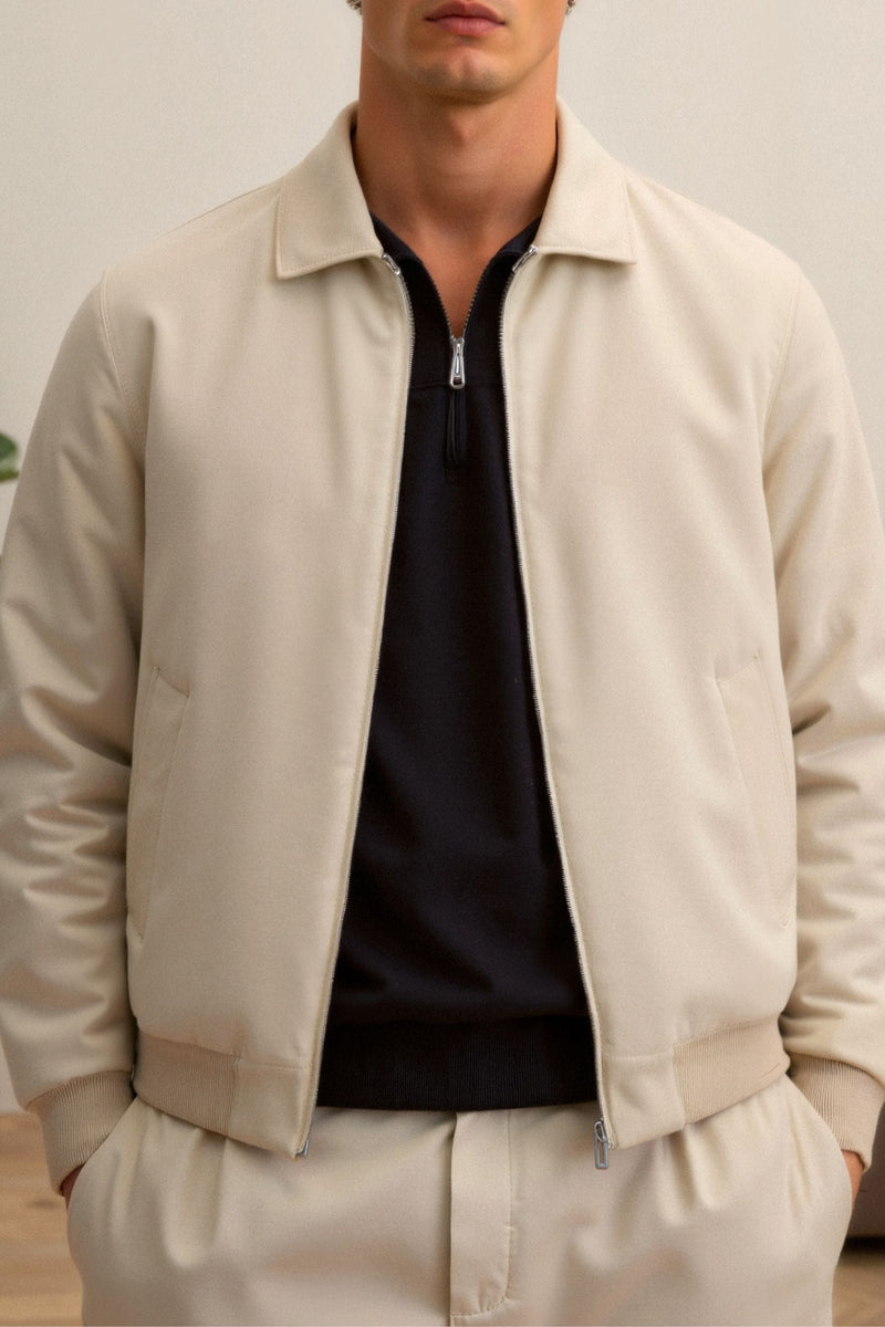 Jaquetas quentes casuais masculinas com gola polo