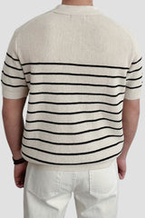 Camiseta polo de malha de manga curta casual Old Money com alta elasticidade
