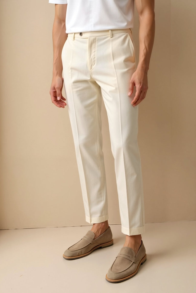 Calça Chino Smart Luxury Regular Fit até o tornozelo