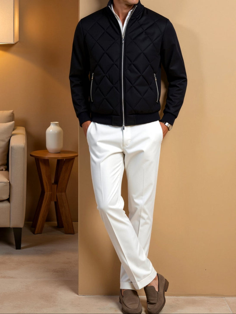 Jaqueta masculina elegante de fibra quente casual