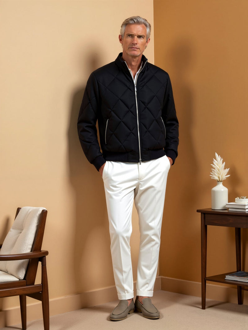 Jaqueta masculina elegante de fibra quente casual