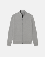 Cardigan elegante com zíper completo e ajuste fino e luxuoso