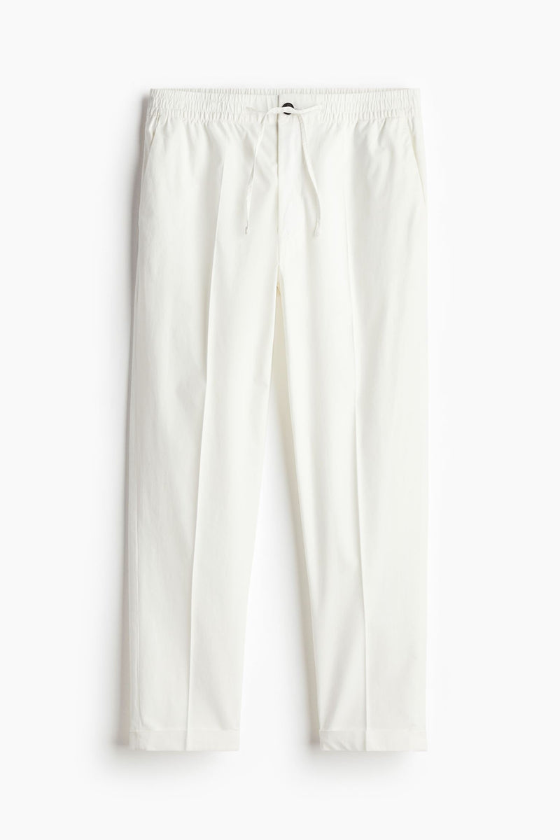 Calça de algodão reta regular casual Old Money 