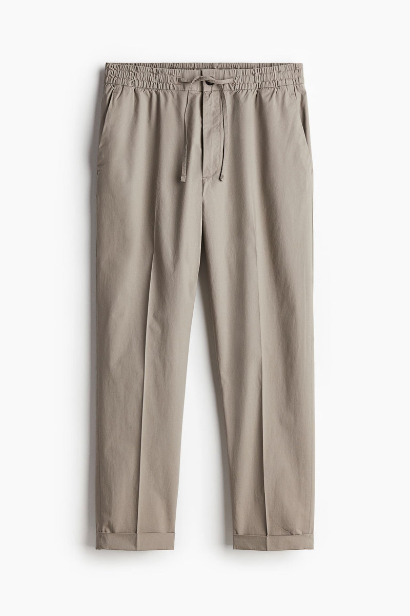 Calça de algodão reta regular casual Old Money 