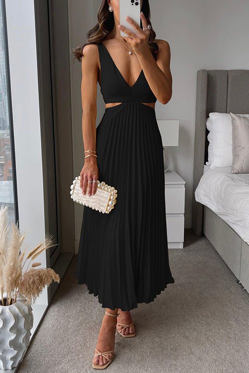 Elsa | Vestido longo plissado elegante 