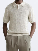 Camiseta polo de malha com botões Old Money 