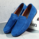 Mocassins masculinos de camurça retrô