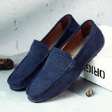 Mocassins masculinos de camurça retrô