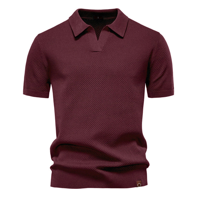 Textured polo shirt