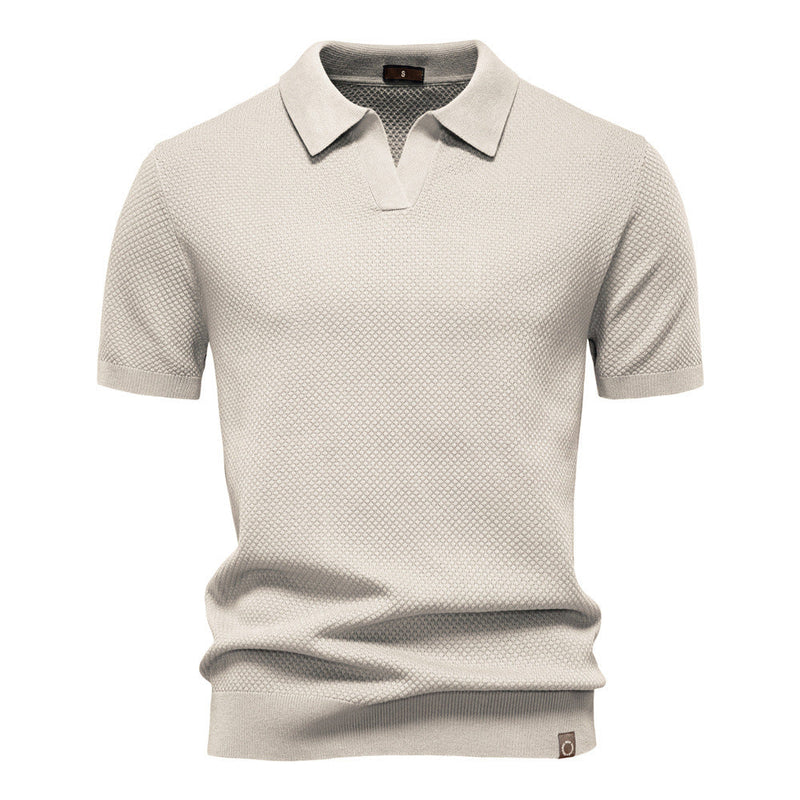Textured polo shirt