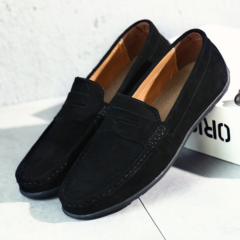 Mocassins masculinos de camurça retrô