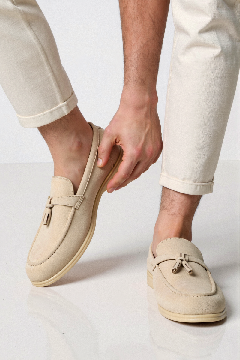 Mocassins casuais de veludo com cabedal respirável Old Money
