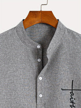 Lacy – Elegant short-sleeved shirt with stand-up collar