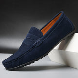 Mocassins masculinos de camurça retrô