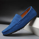 Mocassins masculinos de camurça retrô