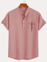 Lacy – Elegant short-sleeved shirt with stand-up collar