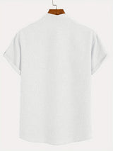 Lacy – Elegant short-sleeved shirt with stand-up collar