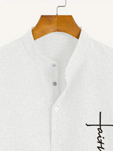 Lacy – Elegant short-sleeved shirt with stand-up collar