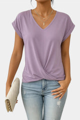 Valeria - Camisa decote em V com detalhes em renda