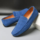 Mocassins masculinos de camurça retrô